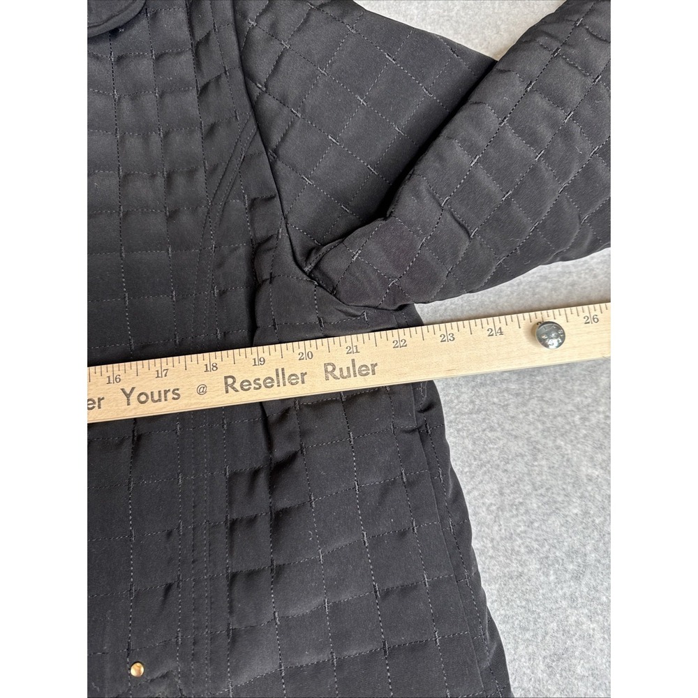 Fitz-Wright Women's Size Xl Quilted Reversible Black Cream Jacket Gold Snaps EUC - Picture 4 of 10